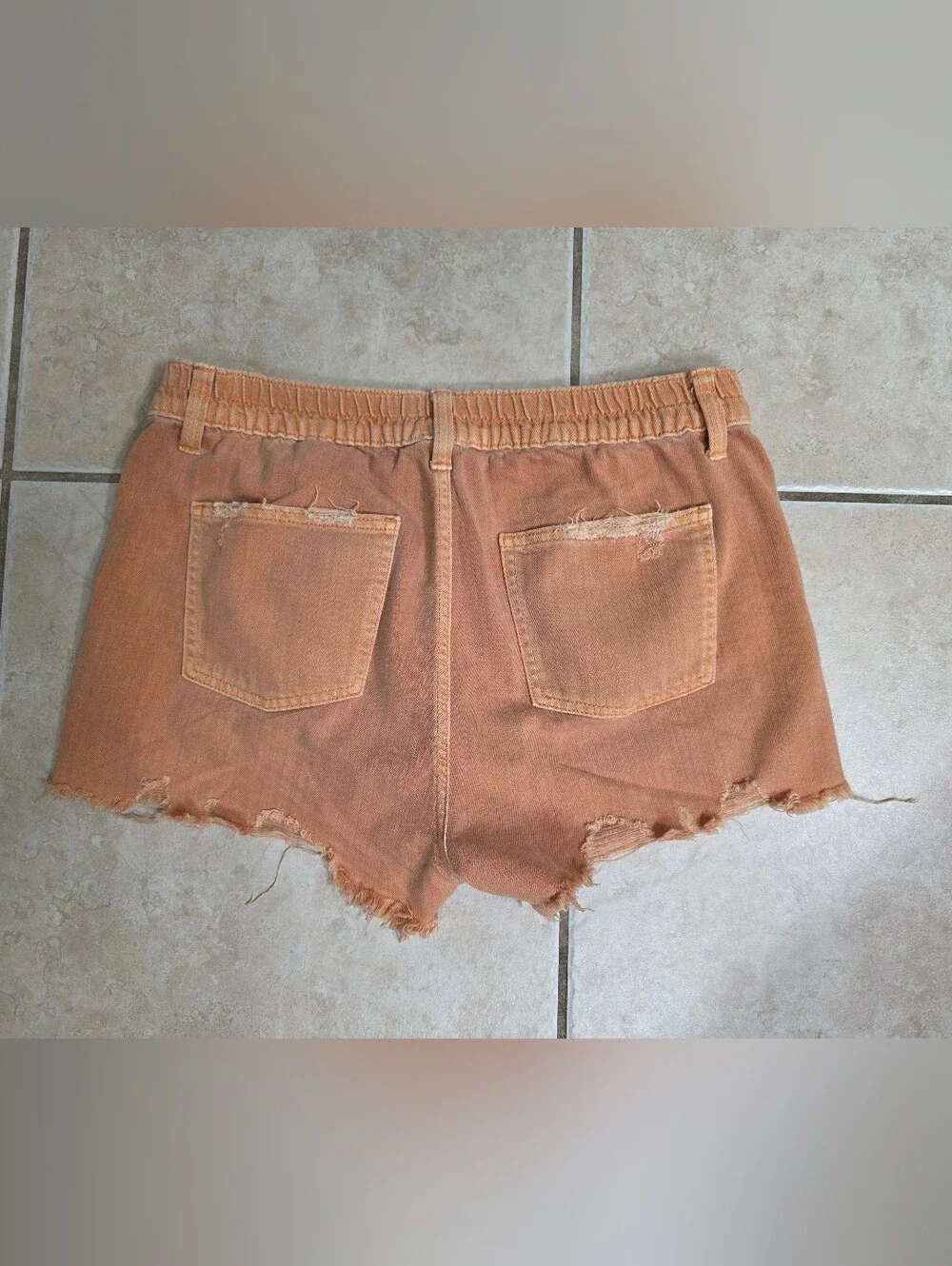 Aerie Daydream Denim Jean Shorts Orange ** Medium ** EUC!!!
